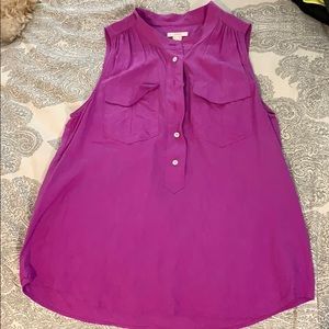 Jcrew purple/ pink silk blouse size 6